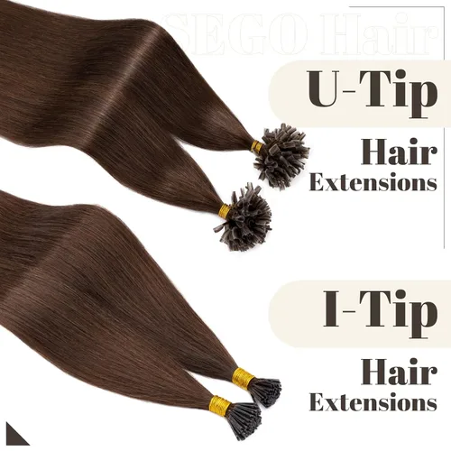 Vista 255 de SEGO Extensiones de cabello humano con micro cuentas, extensiones de cabello humano con micro bucle, lacio, natural, fusión fría, 1.76 oz/paquete