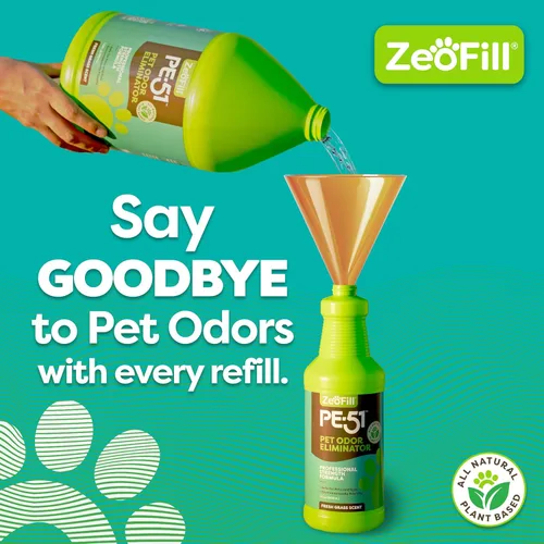 Vista 7 de ZEOFILL PE-51 Eliminador de olores de orina para mascotas, limpiador profesional de enzimas de orina de mascotas, removedor de olores de mascotas