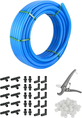 Vista 15 de EFIELD - Tubería Pex A de 1/2 pulgada, 100 pies, color azul para aplicaciones de fontanería de agua potable con un cortador de tubos (XB100)