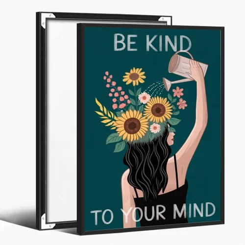 Vista 91 de Lienzo decorativo para pared con texto en inglés "Lose Your Mind Find Your Soul", arte de pared con citas inspiradoras para la salud mental, pintura