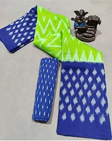 Vista 2 de Indian Hawker Pochimpally - Sari de lino suave para mujer con blusa sin costuras