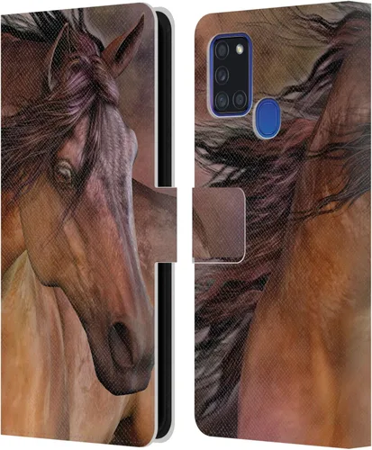 Vista 230 de Head Case Designs Officially Licensed Laurie Prindle A Morgan Christmas Western Stallion Leather Wallet Case Compatible with Samsung Galaxy A07 4G