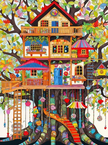 Vista 11 de Lucky Puzzles - Mosaico de kimono colorido, rompecabezas artístico de 500 piezas para adultos y niños, colores vibrantes, arte cultural, calidad