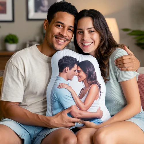 Vista 2 de Easycosy Almohada de fotos personalizada, almohada personalizada con forma de cara, almohada personalizada de animales de peluche para mascotas