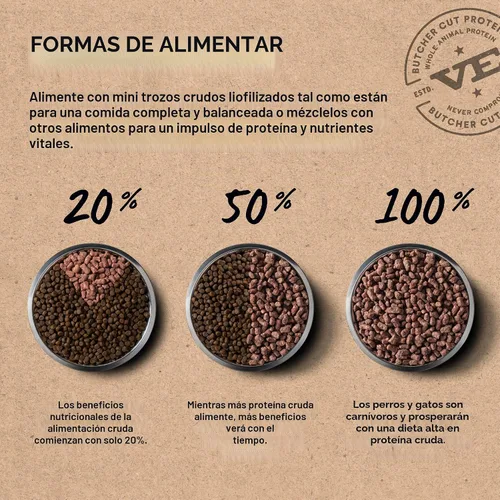 Vista 7 de Vital Essentials Alimento liofilizado para gatos, mini puntas de carne de res y pollo, bolsa de 8 onzas
