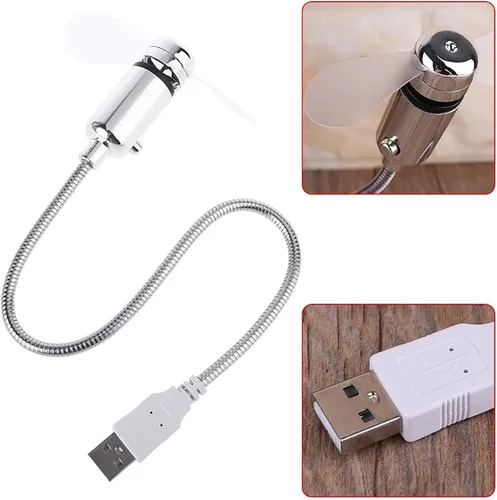 Vista 4 de Sokelinn-six Ventilador LED USB, mini ventilador de refrigeración flexible portátil alimentado por USB con interruptor para computadora
