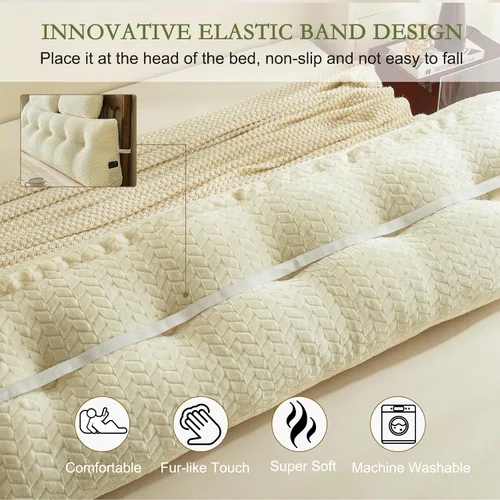 Vista 5 de Almohada de cuña para cabecero YOUR MOON con paquete de 2 almohadas de cuello enrollables, almohada de respaldo triangular para cabecero para cama