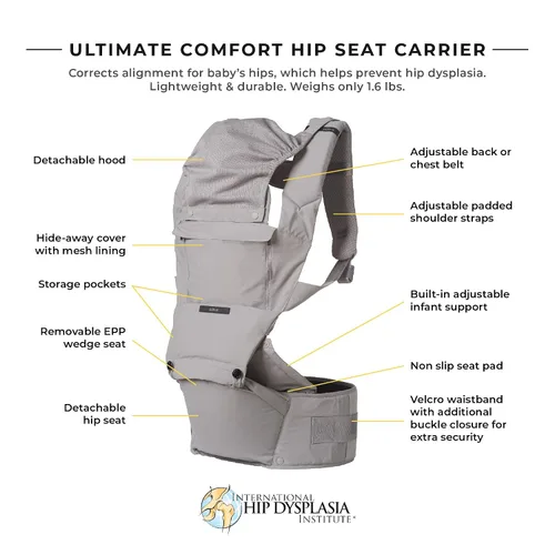 Vista 2 de ÉCLEVE Pulse Ultimate Comfort - Portabebés con asiento de cadera – galardonado transporte delantero y trasero saludable para la cadera en 9