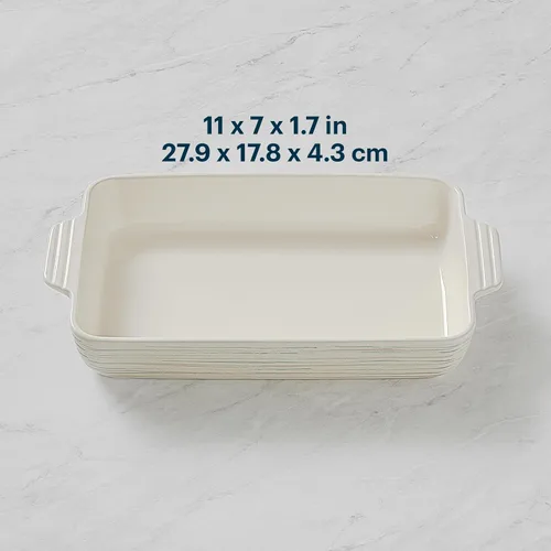 Vista 4 de Pyrex Plato rectangular de cerámica para hornear de 2 cuartos
