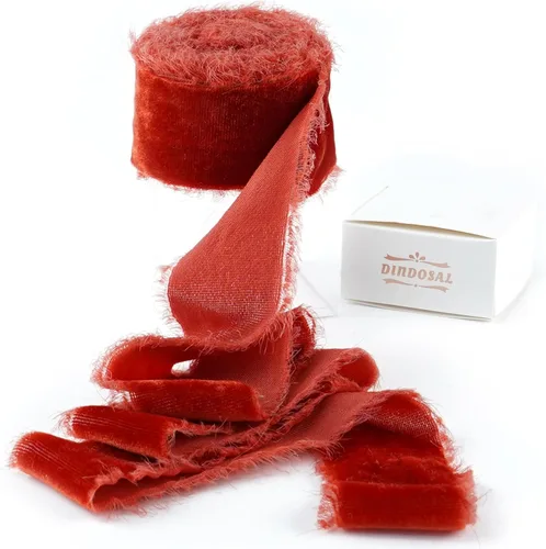 Vista 23 de Cinta de terciopelo negro de 1.5 pulgadas, cinta de terciopelo de seda deshilachada negra, terciopelo rústico de Navidad para regalo, borde crudo