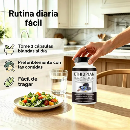 Vista 6 de Cápsulas blandas de aceite de semilla negra etíope,4.64%
