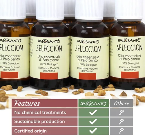 Vista 7 de PALOSANTO - Aceite Esencial Palo Santo de Perú - Seleccion - Aceites esenciales puros orgánicos para difusor - Aceite de Palo Santo Ideal