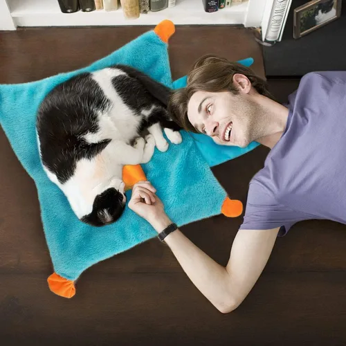 Vista 4 de AWOOF Linda alfombra suave de hierba gatera, juguetes interactivos para gatos