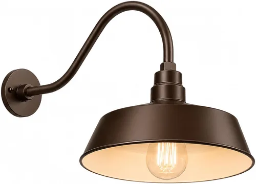 Vista 20 de 17 pulgadas. RLM Warehouse - Pantalla con brazo de cuello de cisne y bombilla Led A19 5000K de 9W