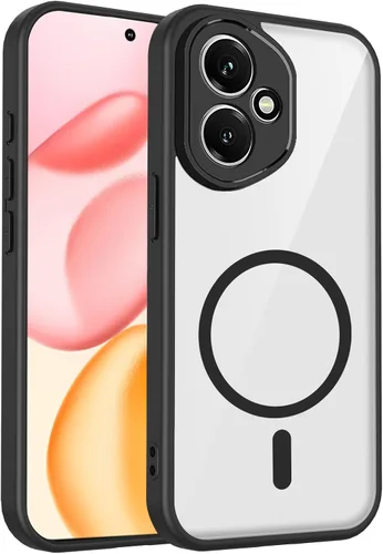 Vista 701 de Funda magnética transparente compatible con Xiaomi 17T, color negro 2 en 1 PC + TPU cubierta de teléfono a prueba de golpes, carcasa protectora
