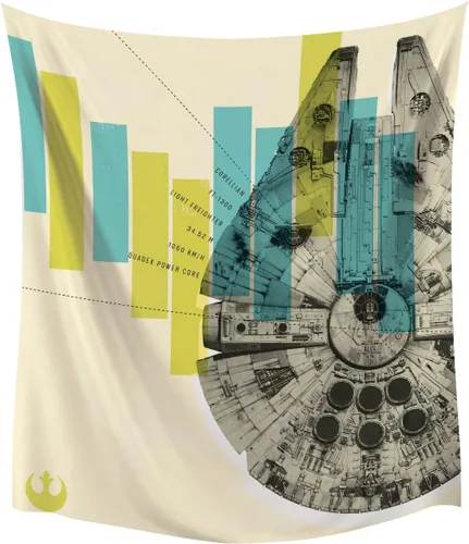 Vista 3 de RoomMates Tapiz de pared de halcón milenario de Star Wars por RoomMates, RMK3984TAP