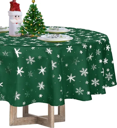 Vista 13 de Lushvida - Mantel rectangular, mantel de microfibra a prueba de derrames de aceite y resistente al agua