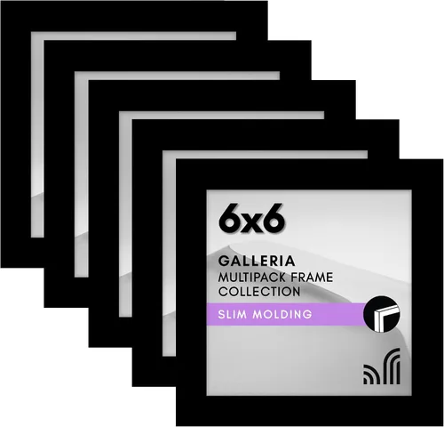 Vista 10 de Americanflat Portarretratos de 3 x 5 con plexiglás pulido, juego de 5 unidades, colección Galleria, marcos para mesa y pared, color negro
