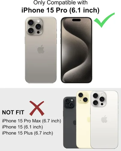Vista 2 de Cresee Funda compatible con iPhone 15 Pro (6.1 pulgadas), funda translúcida mate para hombres, mujeres, niñas, cubierta trasera delgada, melocotón