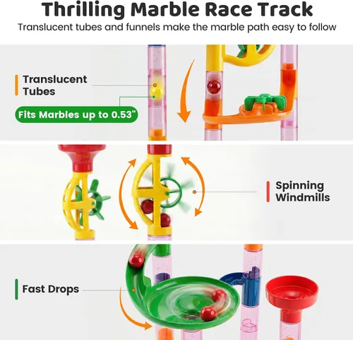 Vista 3 de Marble Run, juego de laberinto de mármol de 133 piezas