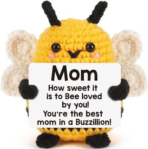 Vista 13 de LEJIAJINW - Regalos para tía para mujer, regalos de cumpleaños para tía de sobrina sobrina, linda abeja de ganchillo hecha a mano, regalo único