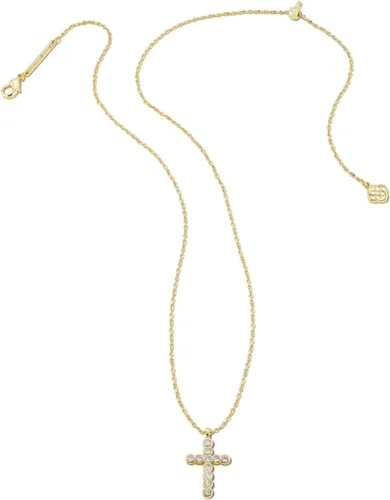 Vista 2 de Kendra Scott Collar con colgante de cruz de cristal, joyería de moda para mujer ORO - CRISTAL BLANCO