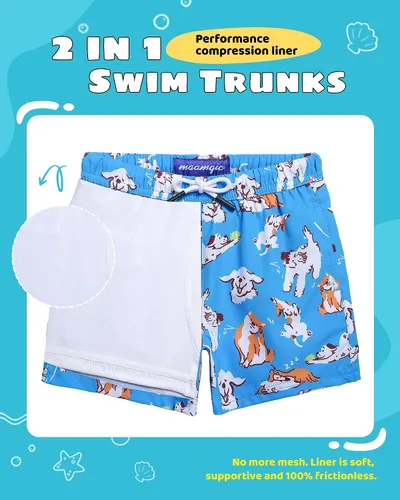 Vista 46 de maamgic Traje de baño para niños con forro de compresión elástico para niño