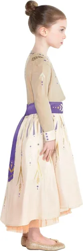 Vista 3 de Party City Anna Act 1 Disfraz de Halloween para niñas, Frozen 2, incluye vestido, Multicolor