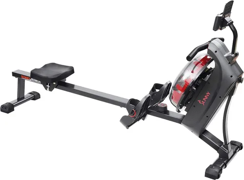 Vista 4 de Máquina de remo acuático Elite de Sunny Health & Fitness con tanque vertical de alta resistencia dinámica, entrenamiento de cuerpo completo de bajo