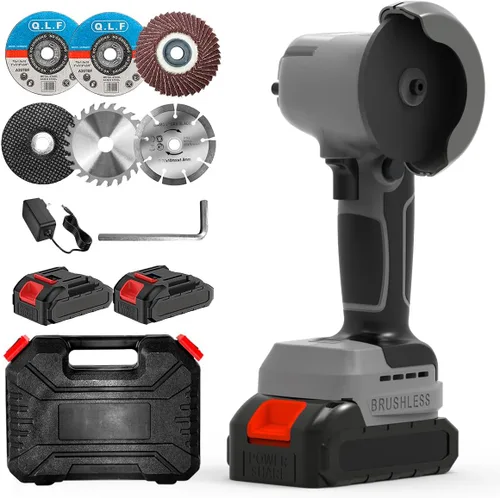 Vista 13 de ZFULVO Kit de amoladora angular de cepillo inalámbrico, mini herramienta de molienda angular eléctrica de 19500 rpm con 2 baterías de 16.8 V 2000