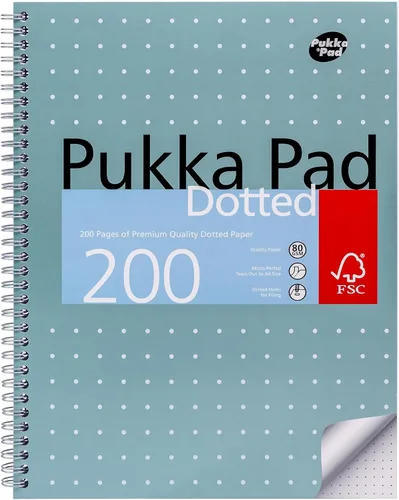 Vista 9 de Pukka Pad, Libro Jotta metálico de puntos A4 para gráficos, arte, diario de viñetas, paquete de 3, 11.7 x 9.1 in, cuaderno encuadernado con papel
