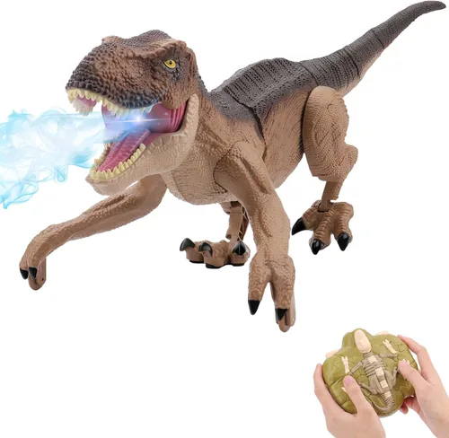 Vista 9 de IQKidz Juguete de dinosaurio RC para niños de 3 a 5 años, robot de dinosaurio tiranosaurio realista para caminar para niños y niñas, pequeñas