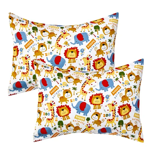 Vista 11 de Paquete de 2 fundas de almohada para niños pequeños, 100% algodón de 14 x 19 pulgadas, se adapta a almohadas de ropa de cama de niños pequeños de 14