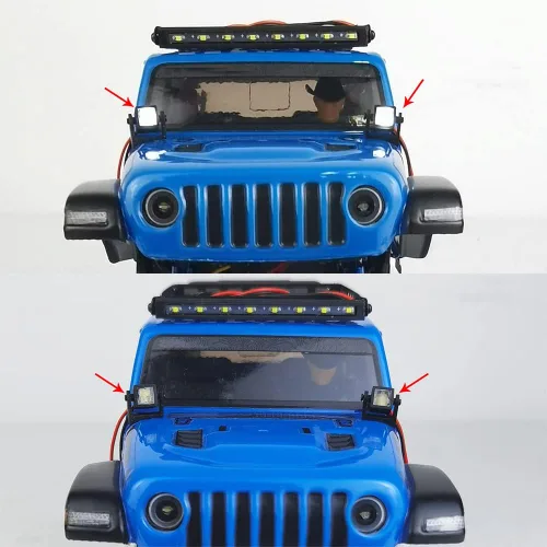 Vista 5 de RCLIONS Foco LED lámpara delantera RC techo techo luces color blanco para 1/24 Axial SCX24 AXI00005 AXI00002 RC Truck Car Upgrades