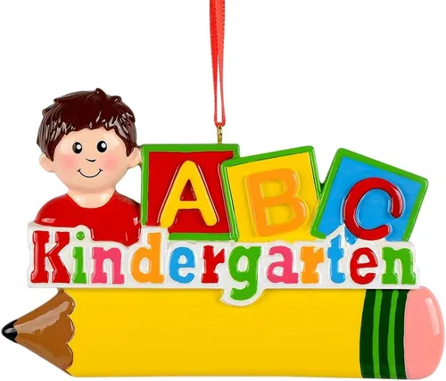 Vista 8 de Adorno personalizado de jardín de infantes, adornos de Navidad para niños de jardín de infantes, adorno para el primer día de escuela 2025, regalos