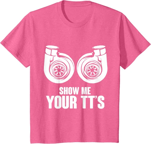 Vista 37 de Funny Show Me Your TT's Twin Turbo Car Racing Camiseta, Negro, S