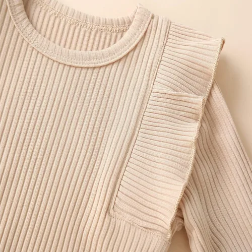 Vista 4 de Conjunto de mameluco y pantalón de manga larga para niña de 3 piezas