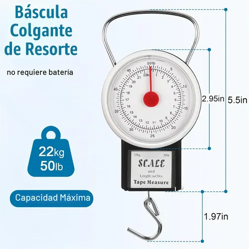 Vista 2 de Escala colgante mecánica Báscula multiusos para equipaje