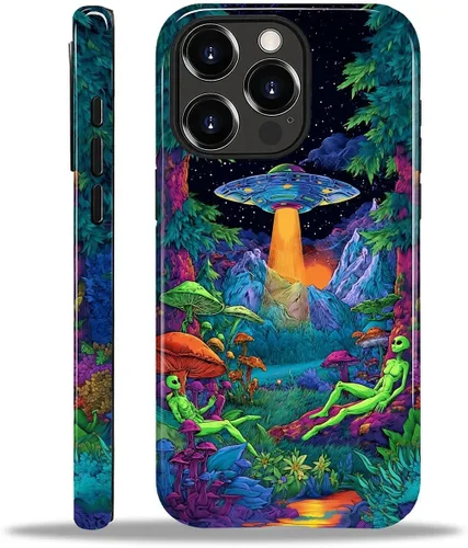 Vista 90 de Funda para iPhone 11 Funda, Diseño de Plantas de Nave Espacial Alienígena - Protección Dual Híbrida Silicona + PC Duro Resistente a Golpes Cubierta