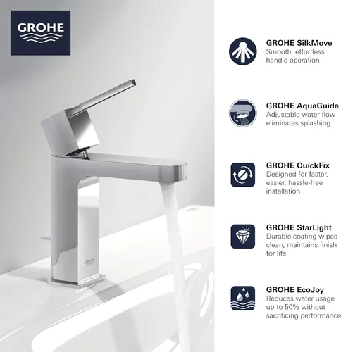 Vista 2 de GROHE 33170EN3 Plus Grifo de baño monomando tamaño S, níquel cepillado InfinityFinish