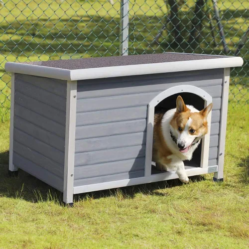Vista 13 de Petsfit - casetas cuchas de madera para perros pequeños, medianos y perros grandes, resistente a la intemperie para perros, con patas elevadas.