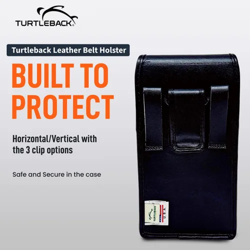 Vista 5 de Turtleback Funda de cuero de alta calidad para Samsung Galaxy S25-S20 – Soporte de cinturón de teléfono negro para viajes a prueba de golpes, fundas