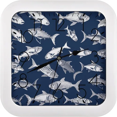 Vista 26 de 10" Square Modern Wall Clock,Animal Patterns Print Kitchen Clocks Wall Battery Operated,Silent Non Ticking Unique Funny Cute Wall Clock for Living