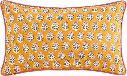 Vista 15 de CPC Funda de Cojín Verde Ágata 100% Algodón con Estampado en Bloque 12x20 pulgadas, Funda de Almohada Floral Boho Hecha a Mano, Ropa de Cama