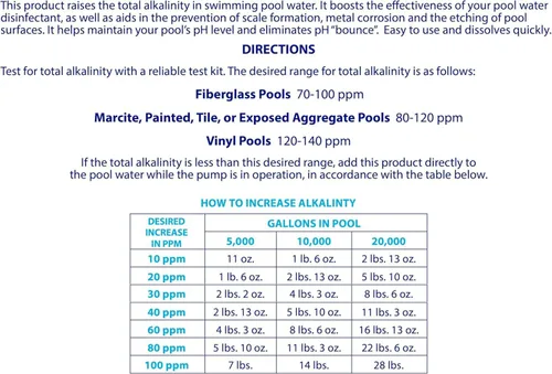 Vista 4 de Robelle Alcalinidad premium de 5 libras para piscinas, aumento de alcalinidad para piscinas, 100% bicarbonato de sodio