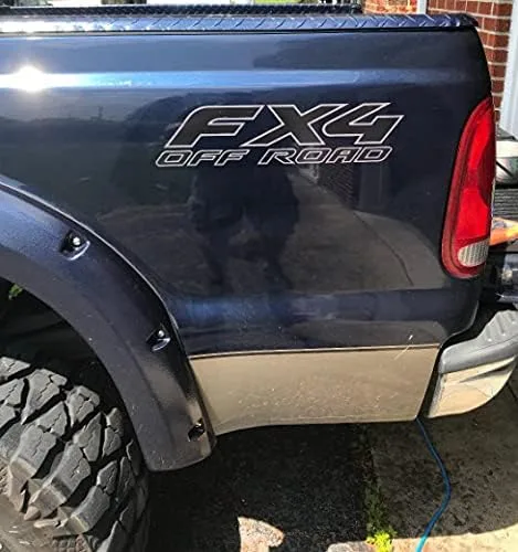 Vista 2 de FX4 Offroad Calcomanías para Ford F250 F350 Negro Blackout - FBLK (1997-2010) Super Duty (juego de 2) FH2X5