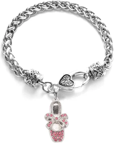 Vista 33 de Inspired Silver - Pulsera de plata con dije personalizado y circonitas cúbicas.
