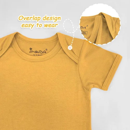 Vista 75 de Jimonda Body de rayón de bambú de manga corta para bebés, niños y niñas, trajes suaves para recién nacidos