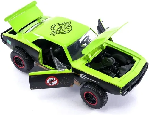 Vista 5 de Teenage Mutant Ninja Turtles 1:24 1967 Chevy Camaro - Coche fundido a presión y figura de Rafael de 2.75 pulgadas, juguetes para niños y adultos