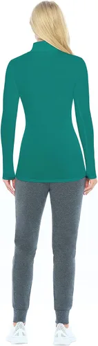 Vista 3 de Natural Uniforms Camiseta de manga larga con cuello alto falso para mujer